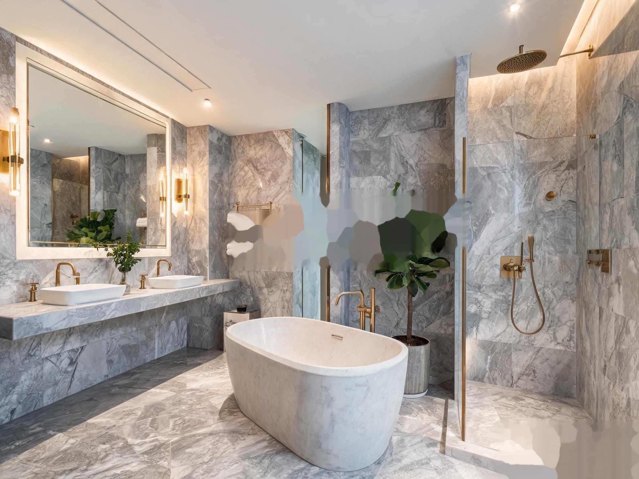 Premium bathroom with coastal outlook and imported finishes